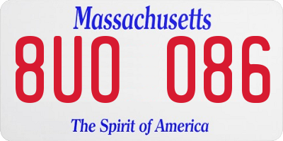 MA license plate 8UO086