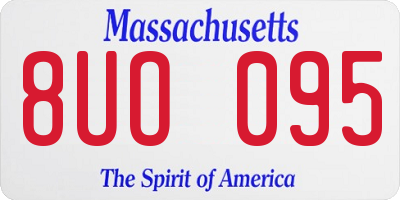 MA license plate 8UO095