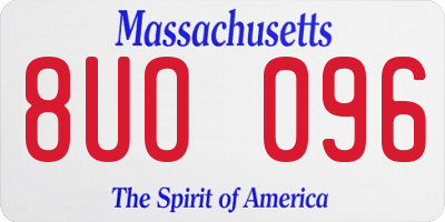 MA license plate 8UO096
