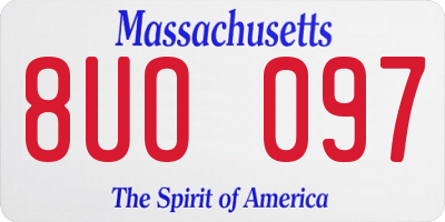 MA license plate 8UO097