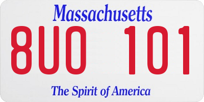 MA license plate 8UO101