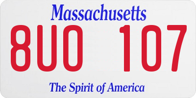 MA license plate 8UO107