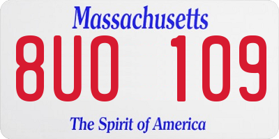MA license plate 8UO109