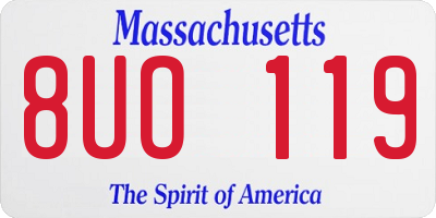 MA license plate 8UO119