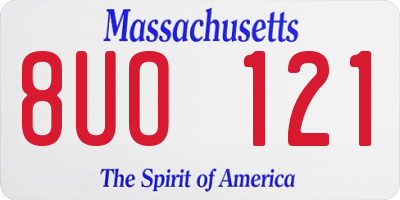 MA license plate 8UO121