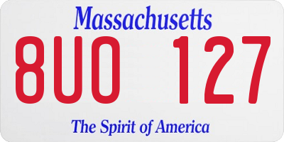 MA license plate 8UO127