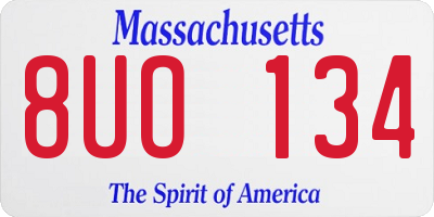 MA license plate 8UO134