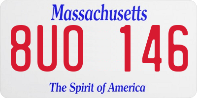 MA license plate 8UO146