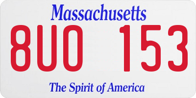 MA license plate 8UO153