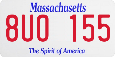 MA license plate 8UO155