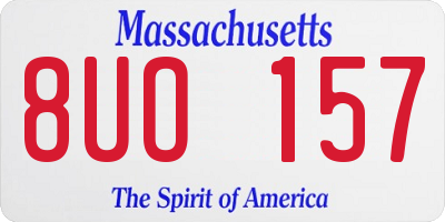 MA license plate 8UO157