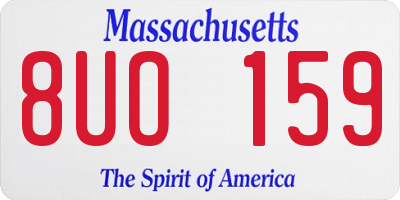 MA license plate 8UO159