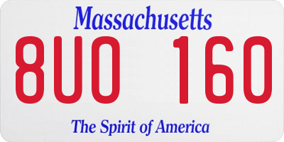 MA license plate 8UO160