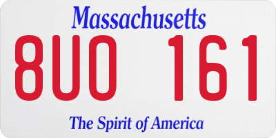 MA license plate 8UO161