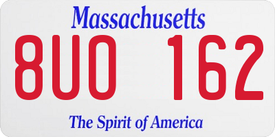 MA license plate 8UO162