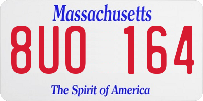 MA license plate 8UO164