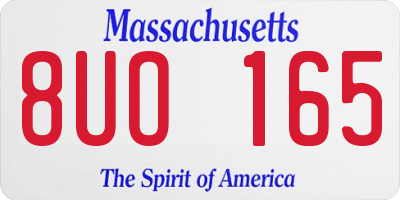 MA license plate 8UO165
