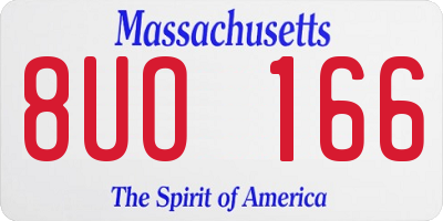 MA license plate 8UO166