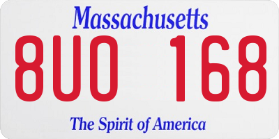 MA license plate 8UO168