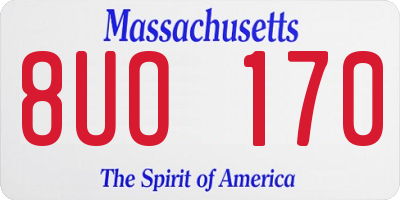 MA license plate 8UO170