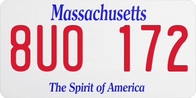 MA license plate 8UO172