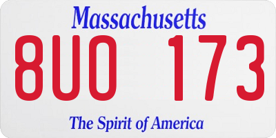 MA license plate 8UO173