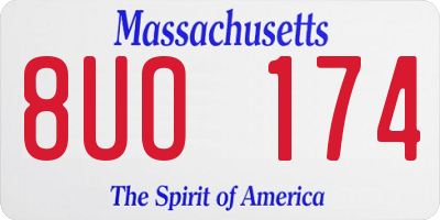 MA license plate 8UO174
