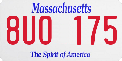 MA license plate 8UO175