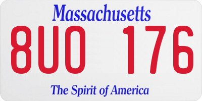 MA license plate 8UO176