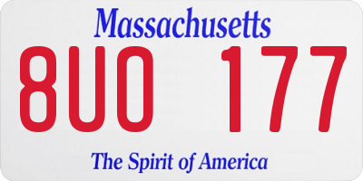 MA license plate 8UO177