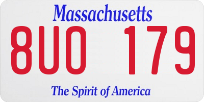 MA license plate 8UO179