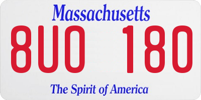 MA license plate 8UO180