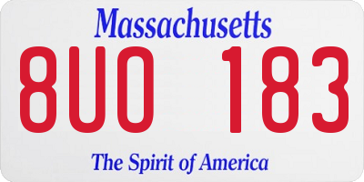 MA license plate 8UO183
