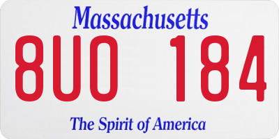 MA license plate 8UO184