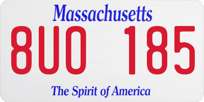 MA license plate 8UO185