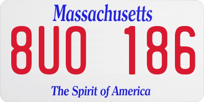 MA license plate 8UO186