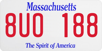 MA license plate 8UO188