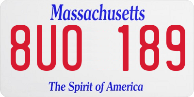 MA license plate 8UO189