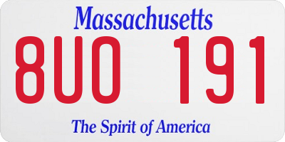 MA license plate 8UO191