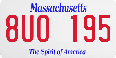 MA license plate 8UO195