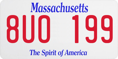 MA license plate 8UO199