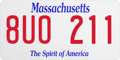 MA license plate 8UO211