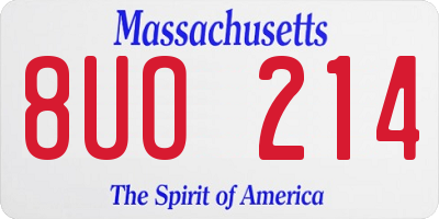 MA license plate 8UO214