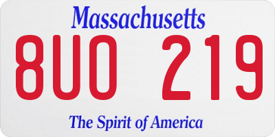 MA license plate 8UO219