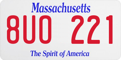 MA license plate 8UO221