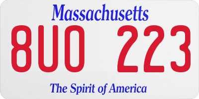 MA license plate 8UO223