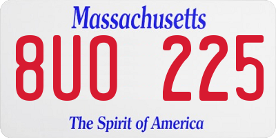 MA license plate 8UO225