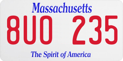 MA license plate 8UO235