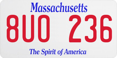 MA license plate 8UO236
