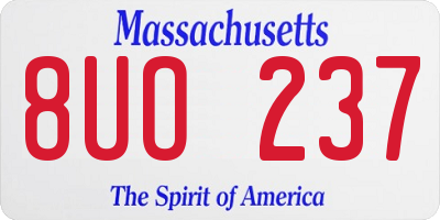 MA license plate 8UO237